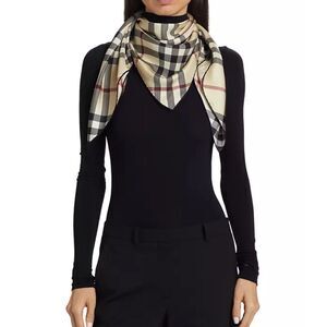 Burberry Large Vintage Check Silk Square 90 X 90 Stone $ 599.00 NWT